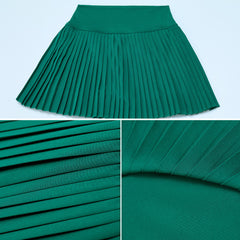 High Waist Pleated Sports Short Skirt Women's Outdoor Fitness Fake Two-piece Tennis Culottes - kinko