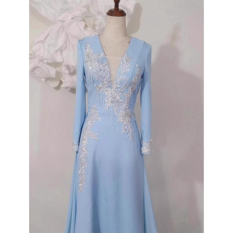 Light Luxury Minority Temperament Long Sleeve Performance Costume - kinko