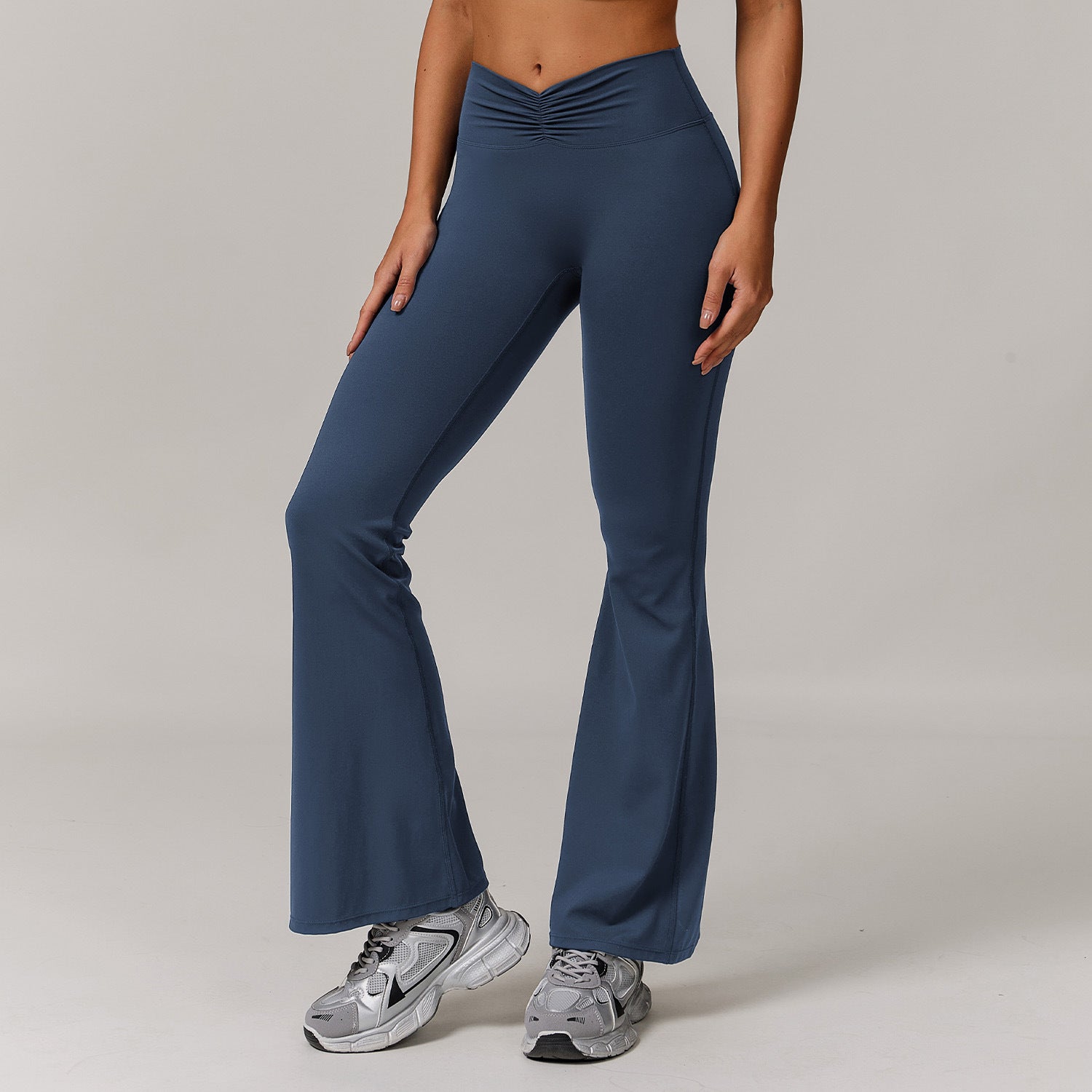 Nude Feel High Waist Hip Lift Yoga Bell-bottom Pants - kinko