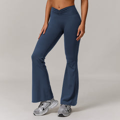 Nude Feel High Waist Hip Lift Yoga Bell-bottom Pants - kinko