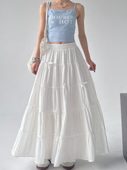 High Waist Retro Loose Bow Temperament Mid-length A- Line Skirt - kinko