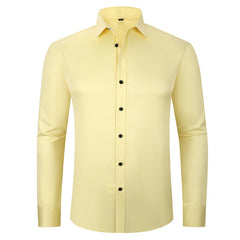 Full Elastic Force Shirt Men's Non-ironing Anti-wrinkle Solid Color - kinko