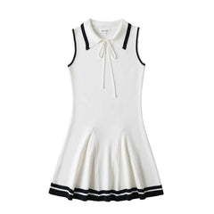 Knitted Lapel Butterfly Strap Sports Leisure Dress - kinko