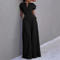 Graceful And Fashionable Solid Color High Waist Wide Leg Pants - kinko