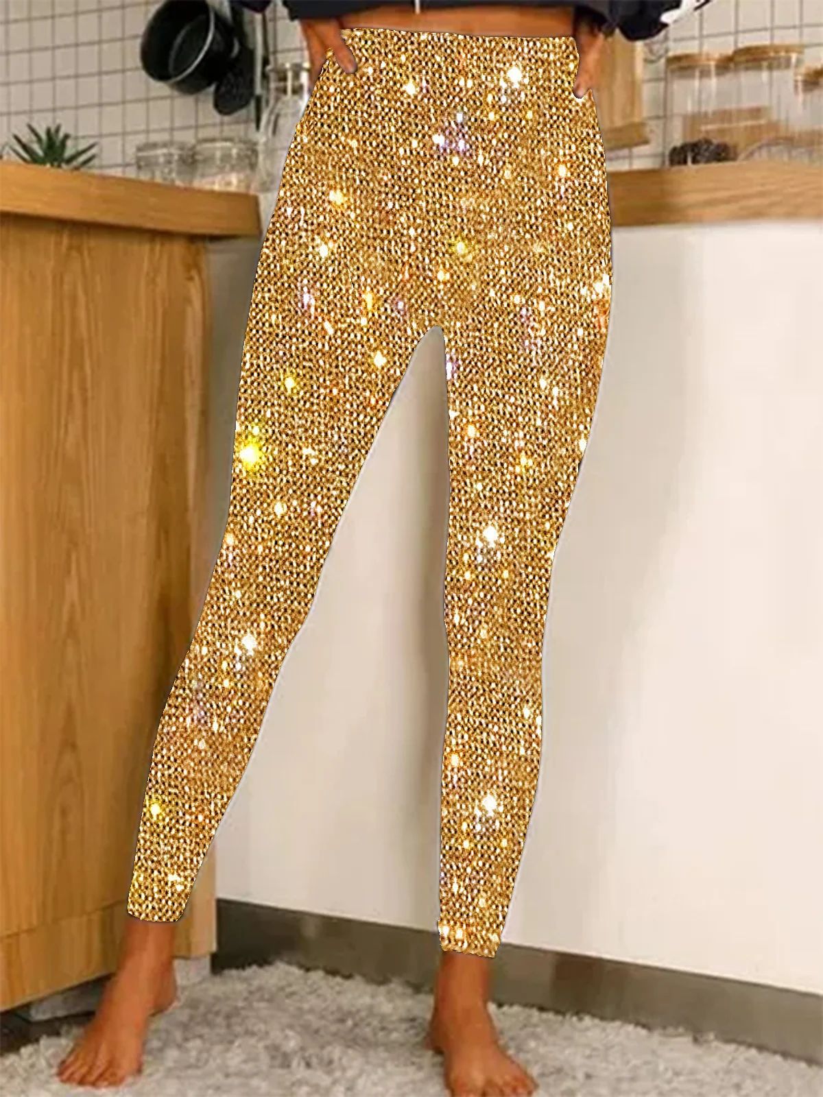 European And American Leggings Sequined Casual Outdoor Pants - kinko