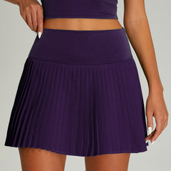 High Waist Pleated Sports Short Skirt Women's Outdoor Fitness Fake Two-piece Tennis Culottes - kinko