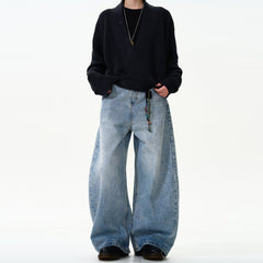 Classic Washed Machete Jeans For Men And Women - kinko