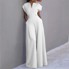 Graceful And Fashionable Solid Color High Waist Wide Leg Pants - kinko