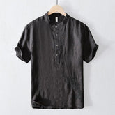 National Men's Embroidered Breathable Solid Color Short Sleeve - kinko