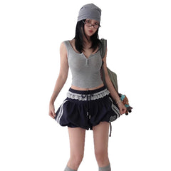 Personalized Hot Girl Low Waist Self-tie Lace Lace Splicing Skirt - kinko