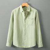 Linen Shirt Men's Long Sleeve Loose Thin Casual - kinko