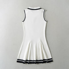 Knitted Lapel Butterfly Strap Sports Leisure Dress - kinko