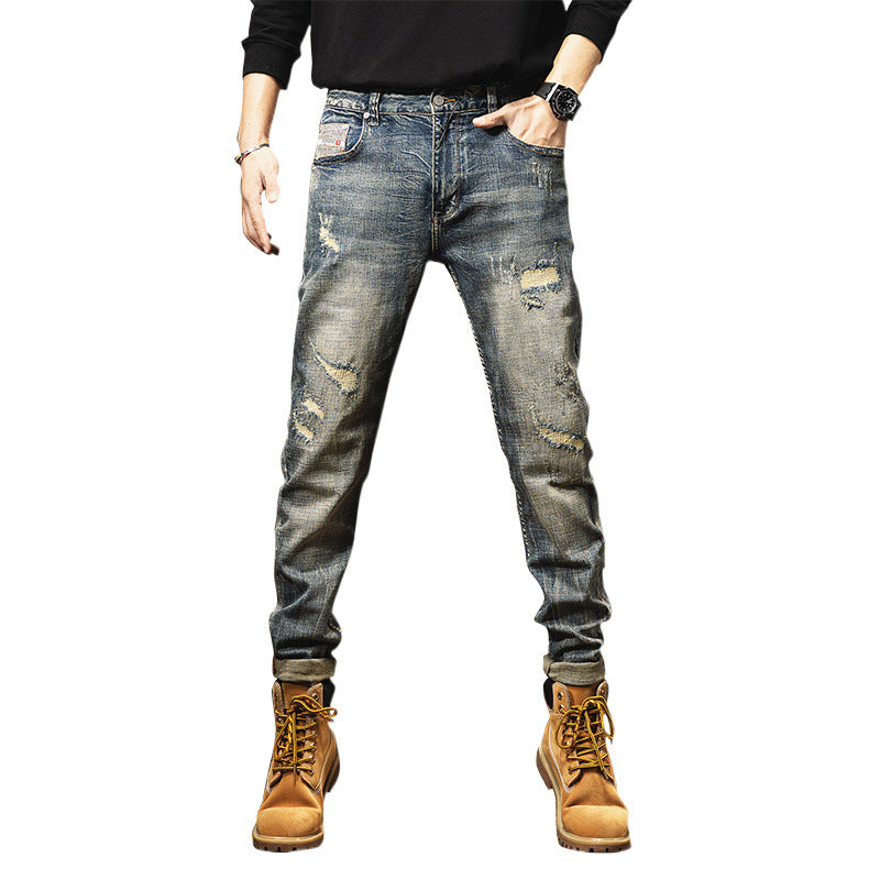 Retro Heavy Washed Jeans For Men - kinko