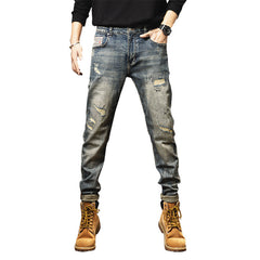 Retro Heavy Washed Jeans For Men - kinko