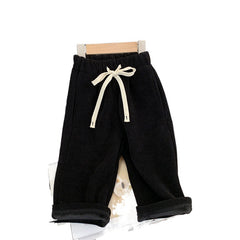 Straight-leg Pants Children Thick Warm Wide-leg Pants - kinko