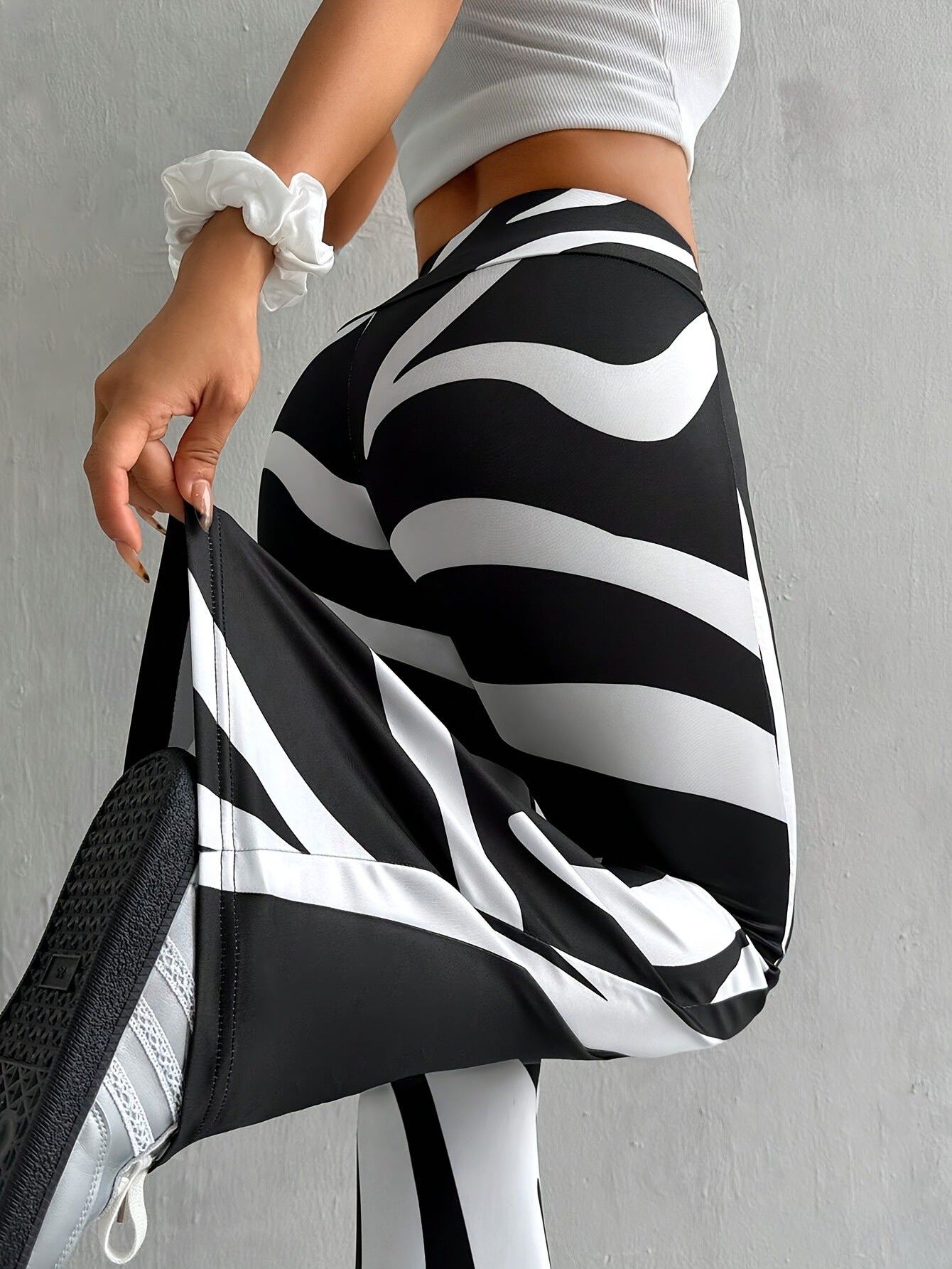 Bell-bottom Pants Fashion Printed High Waist Sheath Casual Pants - kinko