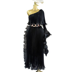 Fashionable One-shoulder Elegant Evening Dress - kinko