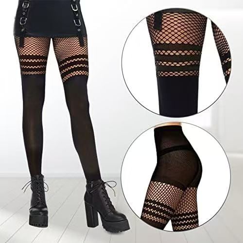 Black Silk Fishnet Stitching Hollow Thin Snagging Resistant Pantyhose - kinko