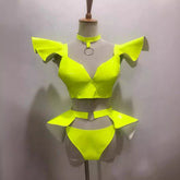 Stage Costume Sexy Bright Hard Patent Leather Suit - kinko