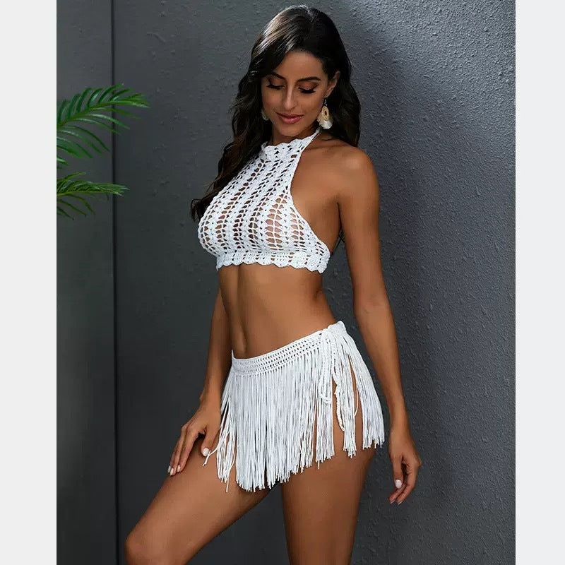 Beach Knitted Tassel Dance Skirt - kinko