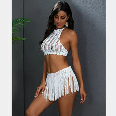 Beach Knitted Tassel Dance Skirt - kinko