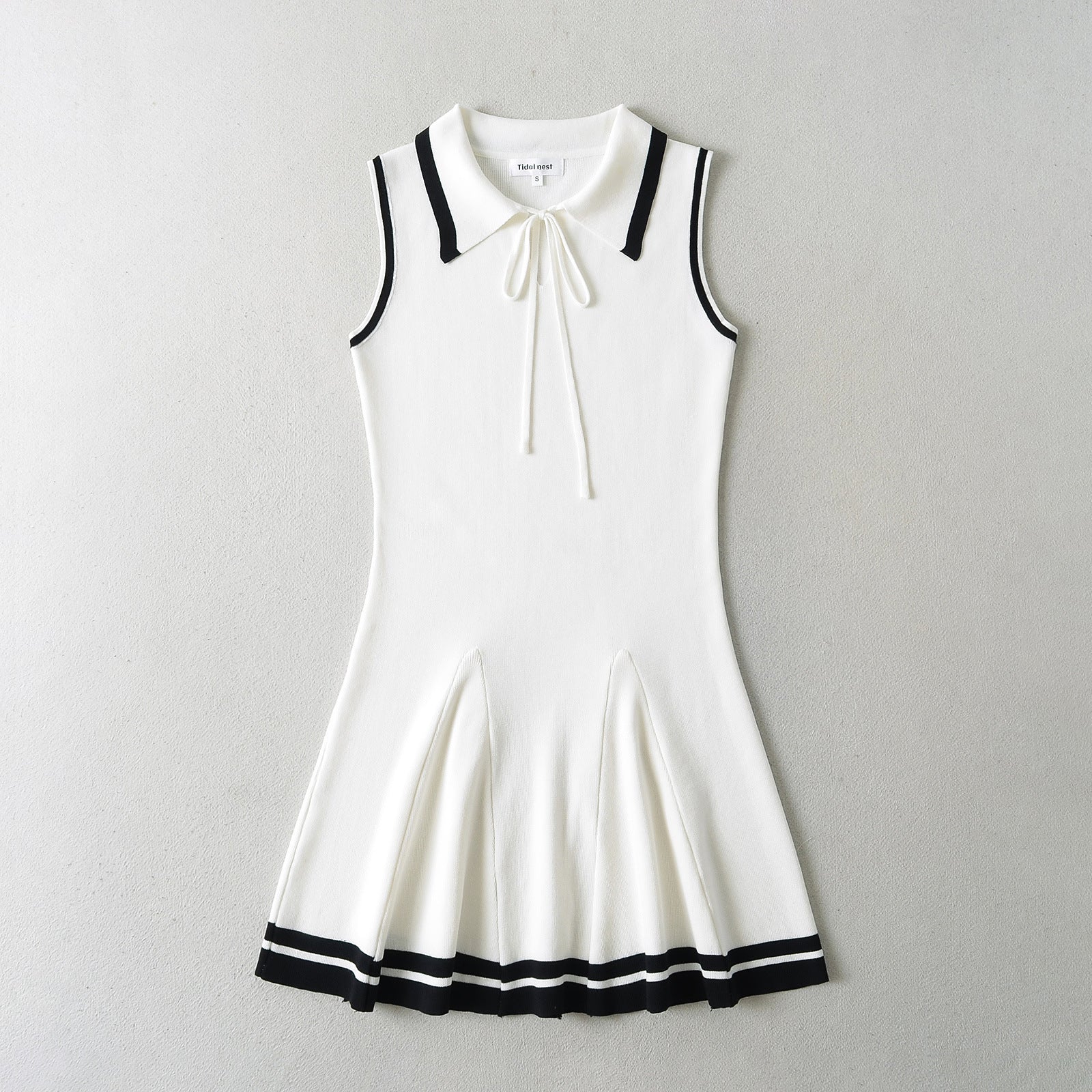 Knitted Lapel Butterfly Strap Sports Leisure Dress - kinko
