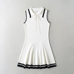 Knitted Lapel Butterfly Strap Sports Leisure Dress - kinko