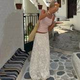 Sexy Low Waist Crocheted Flower Fashion Temperament Slim Skirt - kinko