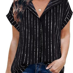 Casual All-matching Fashion Trend Stripes Women's Shirt Top - kinko