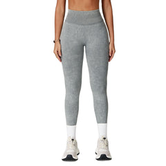 Seamless Stone Washed Yoga Pants High Waist Hip Lift Tight Trousers - kinko