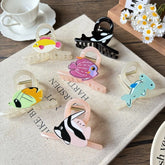 Bohemian Acetate Ocean Animal Hair Clips for Women Non-Slip Summer Beach Hair Accessories Cartoon Fish Whale Multi-Pack Gifts