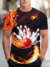Neues 3D-bedrucktes T-Shirt für Herren, Bowling-Jersey, Sommer-Freizeit-Kurzarm-Tops, Oversized-Streetwear-Herrenbekleidung, Grafik-T-Shirts