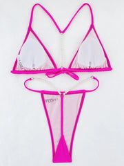 Sexy Pearl Bikinis Extreme Mini Micro String Bikini Female Swimsuit Women Thong Swimwear Two-pieces Bikini Set Bathing Suit Swim