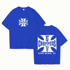Sommerliches T-Shirt für Damen und Herren mit West Coast Choppers-Print, lässiges Kurzarm-T-Shirt mit Rundhalsausschnitt, Vintage-Stil