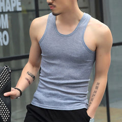 Fashion Men's T-Shirts Tank Tops Undershirt Gym Workout Stringer Fitness T-Shirt Beater Underwear Vest Clothing