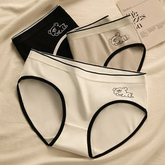 Women Crotch Pure Panties Underpants Cute Seamless Comfortable Underwear Solid Briefs Ladies Low-Rise Lingerie Underwears