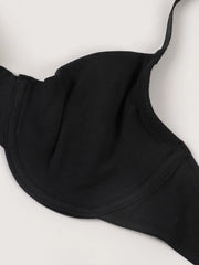 Women's Solid Color Sexy Underwear No Padded Bra With Low-Rise Thong Ladies Comfortable Lingerie Set