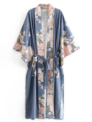 Bohemian Printed Bikini Cover-ups Green Tunic Long Kimono Cardigan Plus Size 2023 Women Beach Wear Swim Suit Cover Up A155