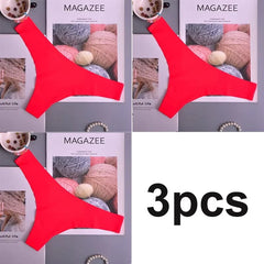 3er-Pack Damen-Slips aus Eisseide, niedrig geschnitten, V-förmiger Bund, Baumwollzwickel, atmungsaktiv, schnelltrocknend, Sportunterwäsche