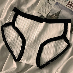 Pure Cotton Underwear for Women, Female Breathable Mid-Waist Underpants Girls Solid Color Briefs Short Sexy Lingerie 40-70KG