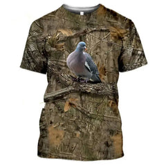 Summer Men's Short Sleeve T-Shirt 3d Printed Field Terrain Pattern Short Sleeve Oversized Ghillie Clothing Field Hunting T-Shirt