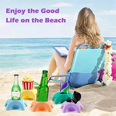 B06B-Beach Vacation Essentials Accessories Beach Cup Holders, Sand Coasters, Beach Travel Essentials For Women
