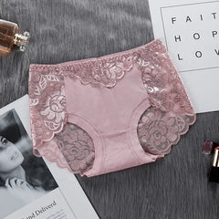 Women's Cotton Underwear Panties Sexy Lace Mid-Waist Hollow Female Briefs Hip Lift Underpants for Lady Lingerie Нижнее Белье