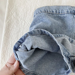 קוריאני אופנה חדשה קיץ ילדי בנות חצאית מכנסיים קצרים מוצק אלסטי מותניים כפתור רך ג'ינס קולוט ילדים רב-תכליתיים בגדים