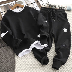 Boys Suit Sweatshirts +Pants Cotton 2Pcs/Sets 2022 Solid Spring Autumn Sports Sets Teenagers Tracksuit Children Clothing
