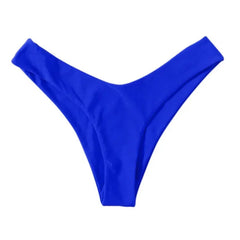 בגד ים לנשים ביקיני תחתונים גבוהים מותן בגדי ים תחתון בצבע אחיד תחתוני בגד ים נשי בגדי ים חוף