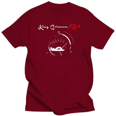 King Crimson Herren-T-Shirt mit rotem Tachometer-Logo, schwarz