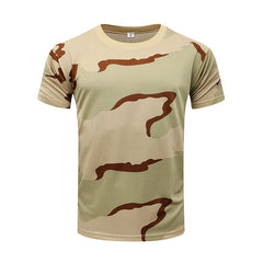 Militär-T-Shirt mit Tarnmuster, taktisches Kurzarm-Kampfshirt für Herren und Kinder, Tarnmuster für Outdoor-Aktivitäten wie Wandern und Jagen