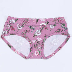 Women's Underwear Print Sexy High Waist Panties Female Plus Size High Elasticity Breathable Floral Breifs Seamless Lingeries