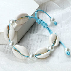 צמידי קרסול צדף לנשים קיץ צמיד יחף חוף אוקיינוס צבעוני קשר מתכוונן בוהמי אביזרי תכשיטי מתנות